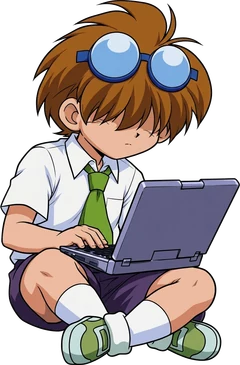 Kenny, the Chief, at his laptop