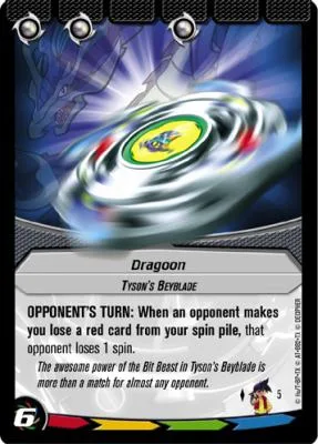 Dragoon Storm: our photograph of the Collision card #005, Dragoon, Tyson's Beyblade