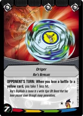 Lin Kon: our photograph of the Collision card #007, Driger, Ray's Beyblade