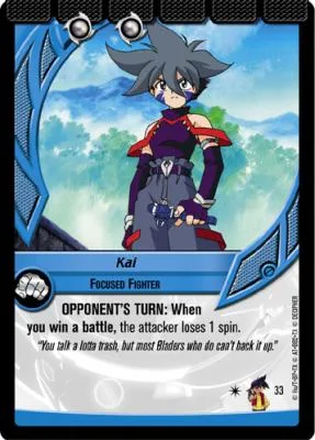 Kai Hiwatari: our photograph of the Collision card #033, Kai, Focused Fighter