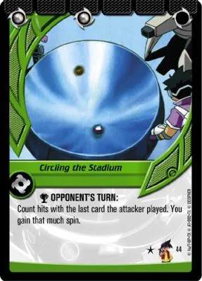 Card #44 Circling the Stadium — photo of the site's copy