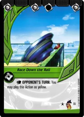 Card #55 Race Down the Rail — photo of the site's copy