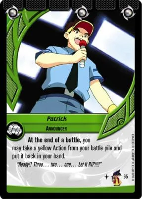 Patrick: our photograph of the Collision card #065, Patrick, Announcer