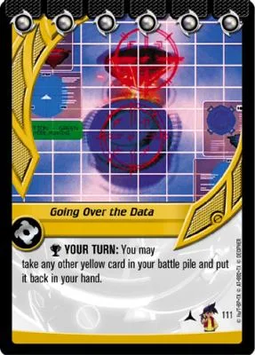 Card #111 Going Over the Data — photo of the site's copy