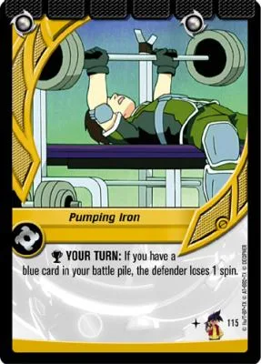 Card #115 Pumping Iron — photo of the site's copy