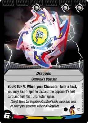 Card #131 Dragoon, Champion's Beyblade — photo of the site's copy