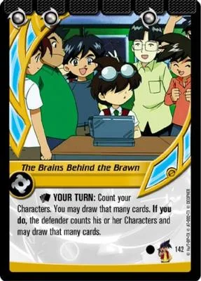 Card #142 The Brains Behind the Brawn — photo of the site's copy
