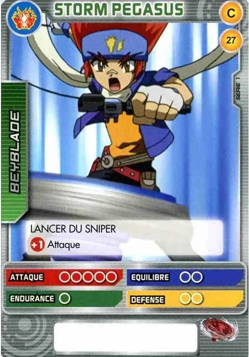 Ginga Hagane (Manga): our photograph of the Battle Card Collection card #027, Storm Pegasus
