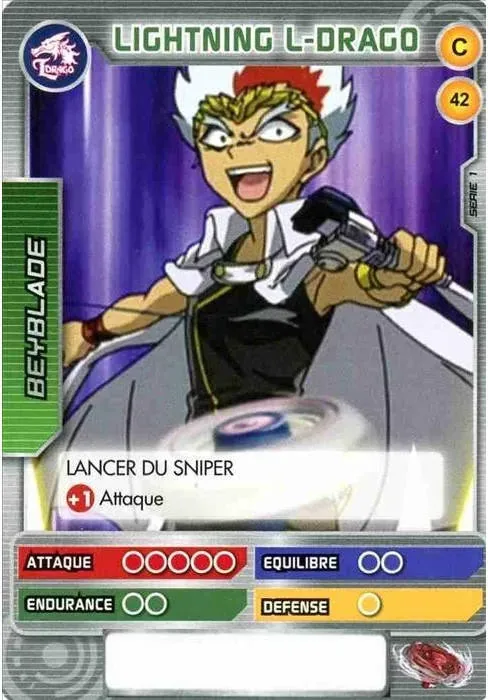 Lightning L-Drago 100HF: our photograph of the Battle Card Collection card #042, Lightning L-Drago