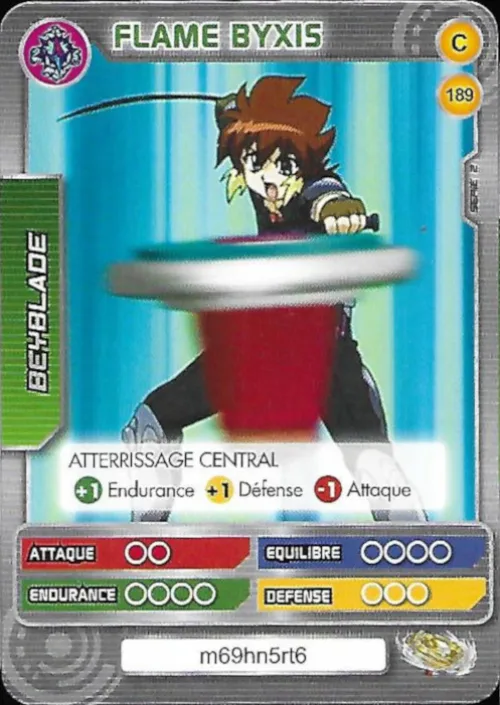 Zeo Abyss: our photograph of the Battle Card Collection card #189, Flame Byxis