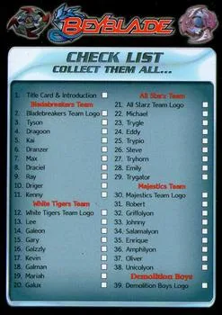 Card #72 Check List — front