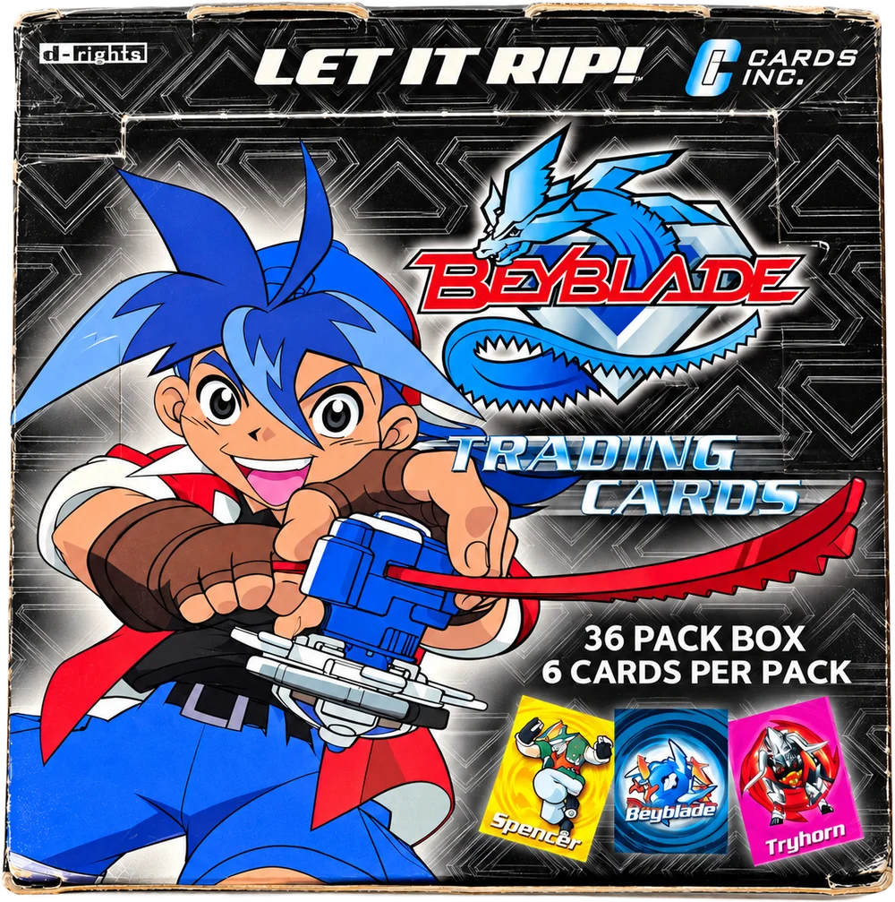 Beyblade Trading Cards — 36-pack box, front