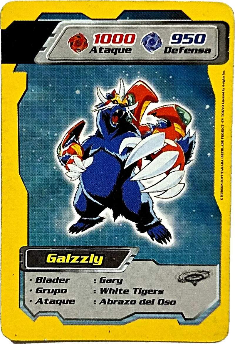 Kidys card 16, Galzzly — front